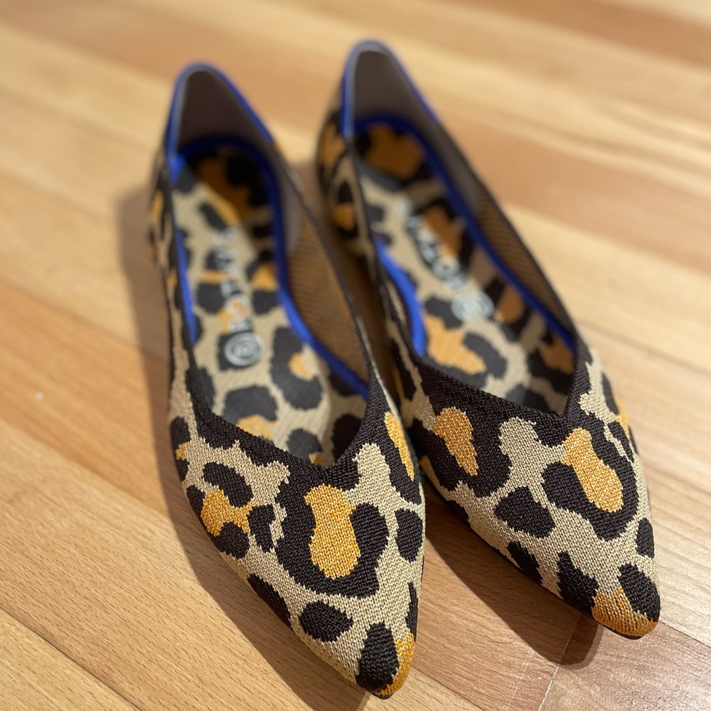Rothy’s leopard pointed flats 9.5 EUC